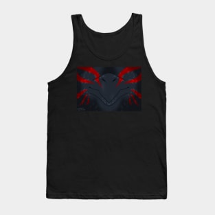 Black with Red Stripes Dragon Mask Tank Top